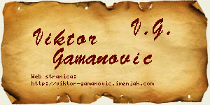 Viktor Gamanović vizit kartica
